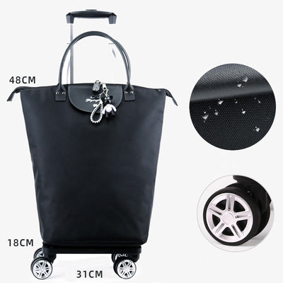 Multifunctional Portable Trolley For Women Detachable Folding Wheel Tote