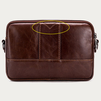 Leather Waist Bag For Men Retro Multifunctional Crossbody Phone Bag