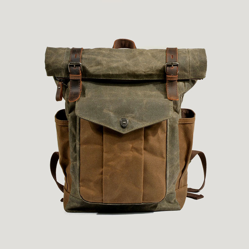 Retro Large Canvas Backpack Multi-Pocket Waterproof Travel Backpack Fit 15.6'' Laptop