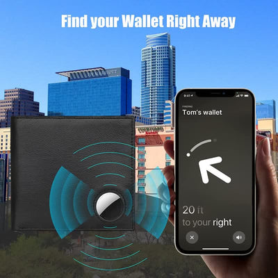 Leather Airtag Bifold Front Pocket Wallet