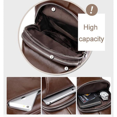 Men's Anti-theft Vintage Sling Bag with USB Charging Port