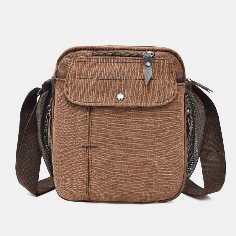 Mens Small Messenger Bag Multi-Slot Travel WorK Canvas Shoulder Bag