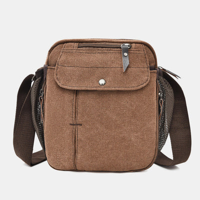 Mens Small Messenger Bag Multi-Slot Travel WorK Canvas Shoulder Bag