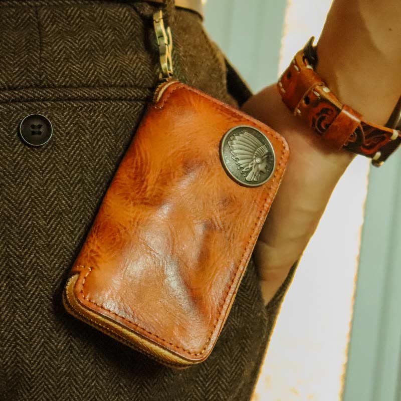 Leather Wallet For Men Waist Wear Multi Functional Key Purse