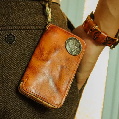 Leather Wallet For Men Waist Wear Multi Functional Key Purse