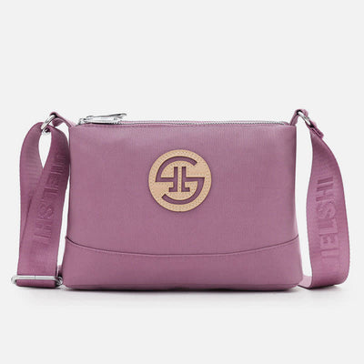 Triple Zip Small Crossbody Bag Lightweight Waterproof Nylon Handbag for Women