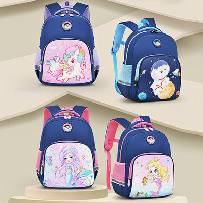 Backpack For Kids Cartoon Character Printing Lightweight Oxford Schoolbag