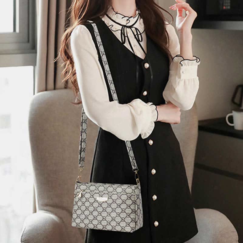Women Crossbody PU Leather Classic Printing Handbag Satchel Shoulder Bag