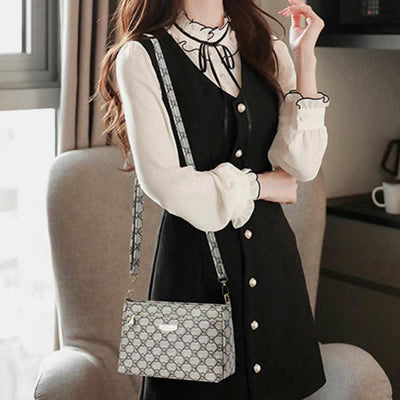 Women Crossbody PU Leather Classic Printing Handbag Satchel Shoulder Bag