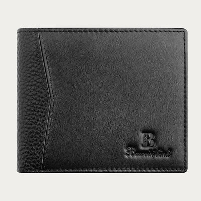 Leather Wallet For Men Anti Theft RFID Black Purse