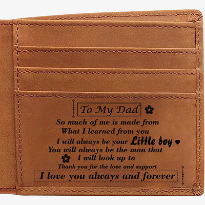 Thin Wallet For Family Laser Inscription Leather Purse Gift
