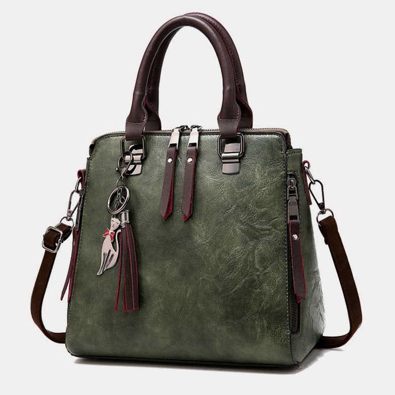 Handbags Purses for Women Vegan Leather Top-Handle Shoulder Bag with Zipper