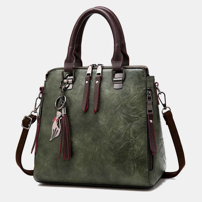 Handbags Purses for Women Vegan Leather Top-Handle Shoulder Bag with Zipper