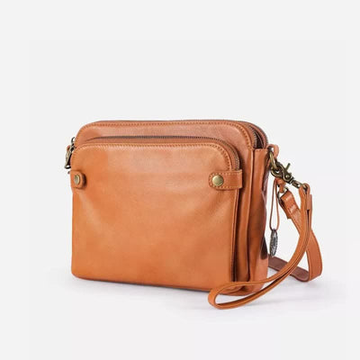Multi-Pocket Soft PU Clutch Bag Vintage Cross Body Shoulder Bag