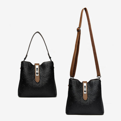 Vegan Leather Bucket Bag Women Elegant Dating Crossbody Bag