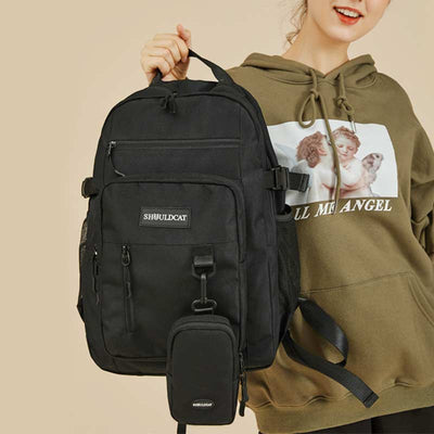 Waterproof Multi-Pocket School Backpack Bookbag With Pouch Fit 15.6" Laptop