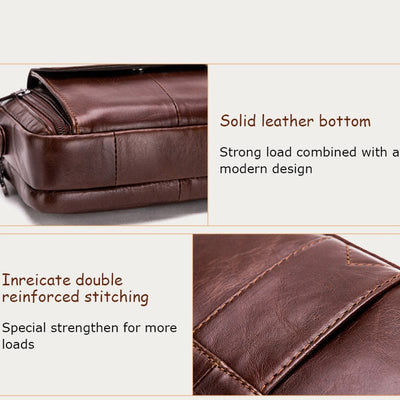 Leather Waist Bag For Men Retro Multifunctional Crossbody Phone Bag