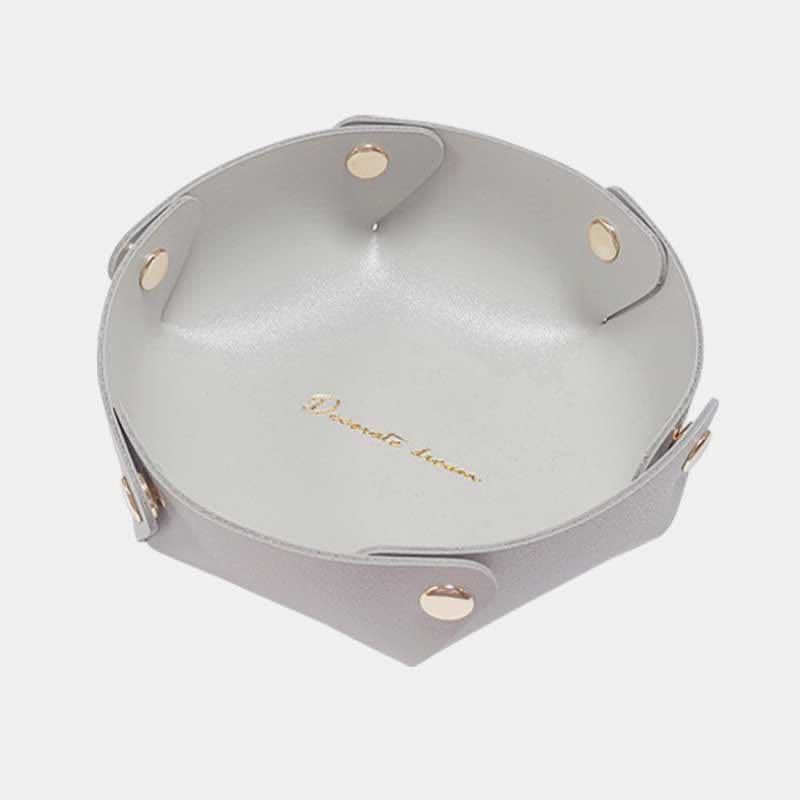 Foldable Leather Valet Tray Small Catchall Jewelry Travel Table Organizer