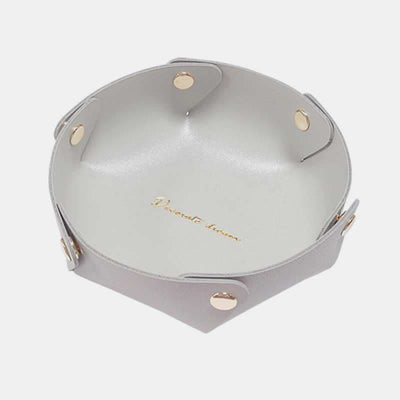 Foldable Leather Valet Tray Small Catchall Jewelry Travel Table Organizer