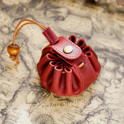 Wallet For Women Handmade Drawstring Mini Leather Students Coin Purse