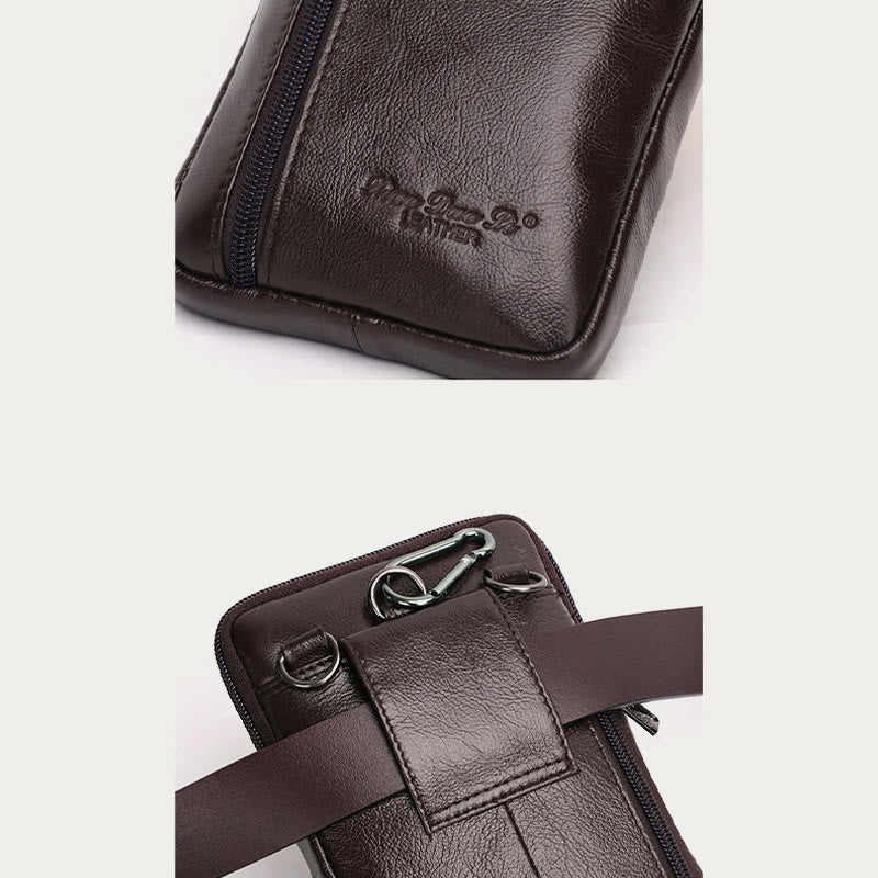 Messenger Bag For Men Mini Ultra Thin Leather Shoulder Bag