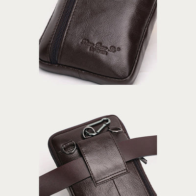 Messenger Bag For Men Mini Ultra Thin Leather Shoulder Bag