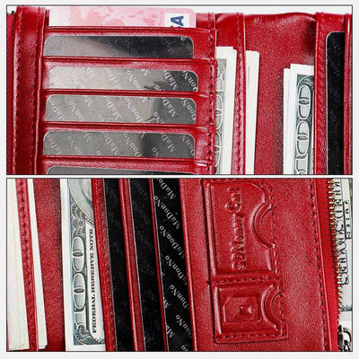 RFID Blocking Large Capacity Genuine Leather Vintage Wallet