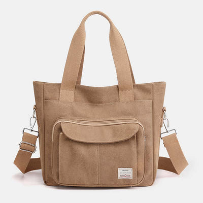 Women's Canvas Top Handle Handbag Multi-pocket Crossbody Shoulder Bag Tote Purse