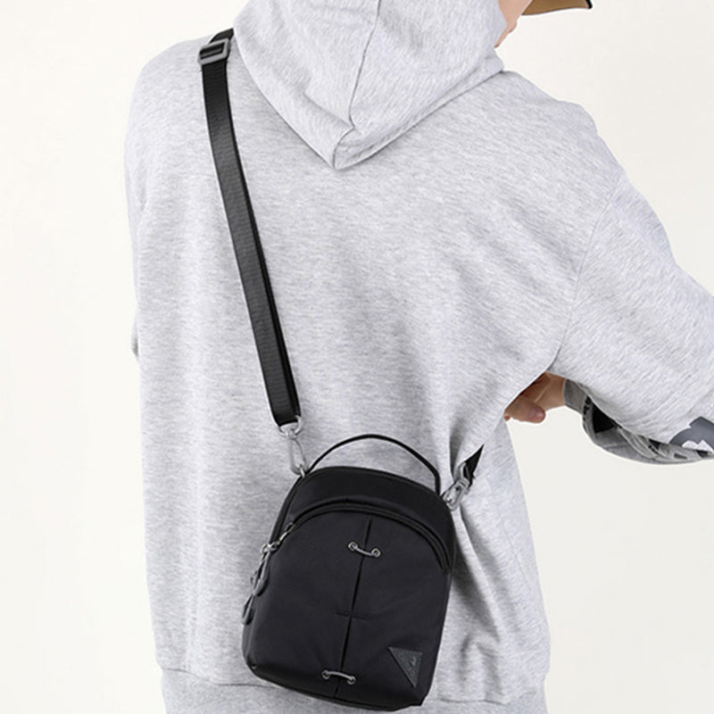 Double Layer Nylon Small Womens Mens Crossbody Bag Waterproof Lightweight Purse