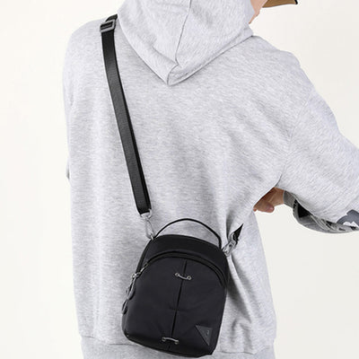 Double Layer Nylon Small Womens Mens Crossbody Bag Waterproof Lightweight Purse