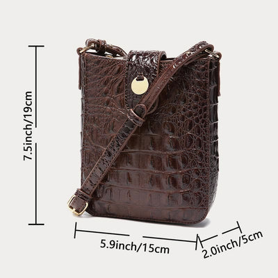 Crossbody Bag For Women Retro Crocodile Pattern Phone Bag