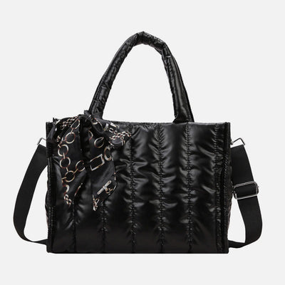 Down Handbag Large Capacity Detachable Strap Crossbody Tote For Winter