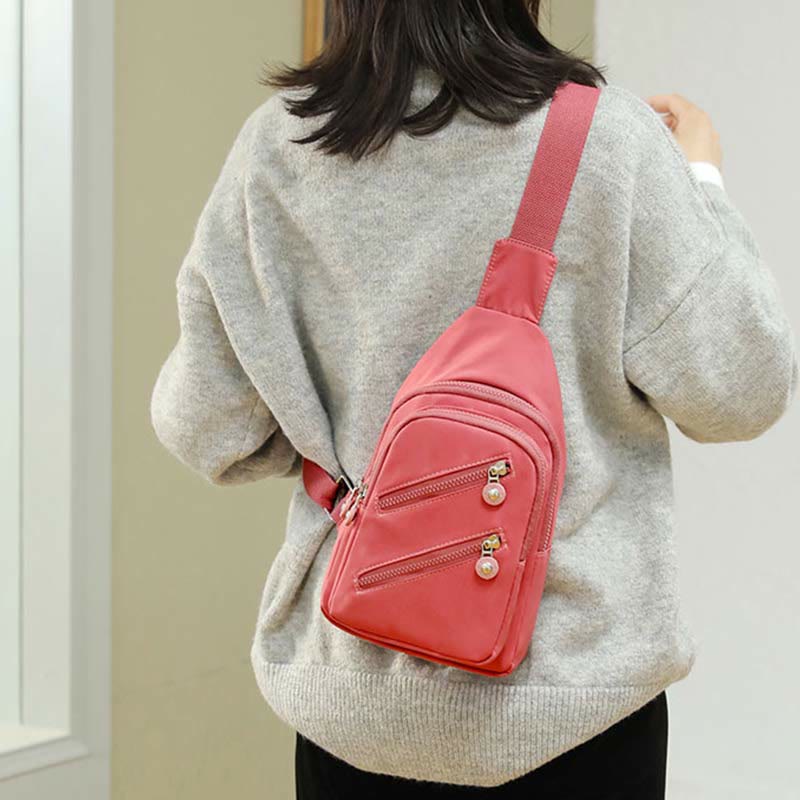 Sling Bag for Women Large Capacity Waterproof Casual Nylon Crossbody Bag