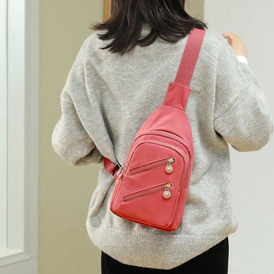 Sling Bag for Women Large Capacity Waterproof Casual Nylon Crossbody Bag