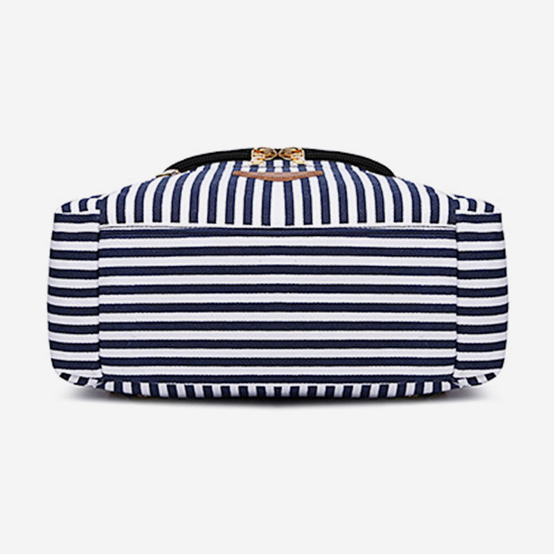 Large Capacity Anti-theft College Style Stripe Backpack