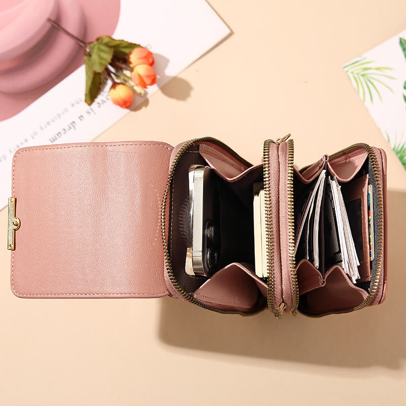Faux Leather Phone Purse Mini Crossbody Shoulder Bag Cell Phone Pouch