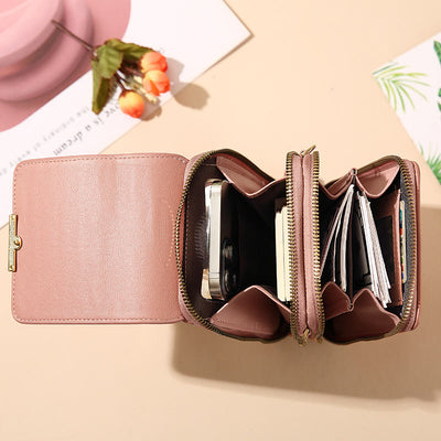 Faux Leather Phone Purse Mini Crossbody Shoulder Bag Cell Phone Pouch