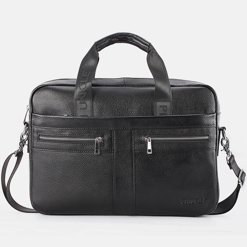 Genuine Leather Large Capacity Retro Briefcase