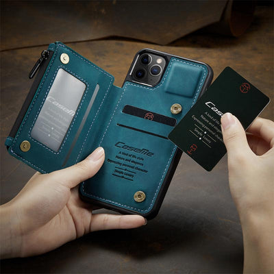2 IN 1 Anti-theft RFID Phone Bag Wallet Smartphone Case Compatible with iPhone