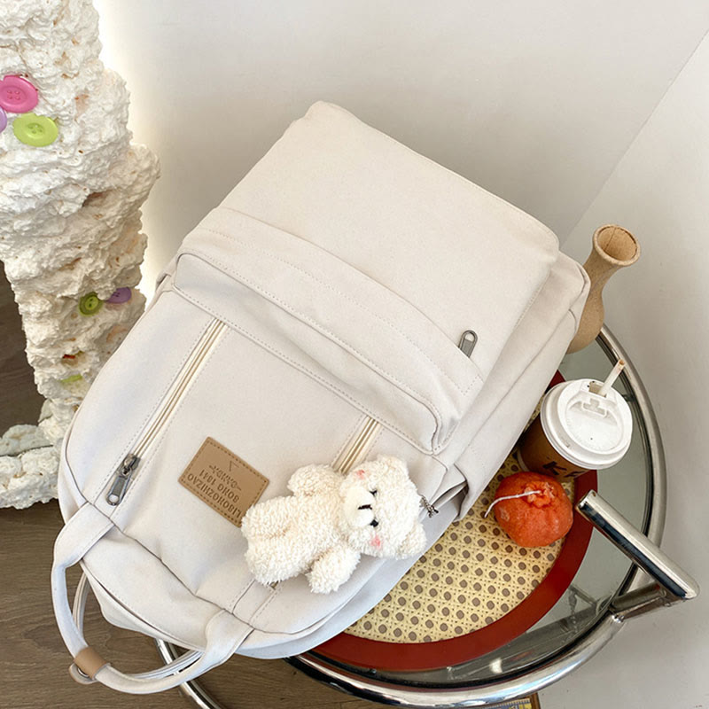 Backpack for Women Minimalist Plain Color Nylon Outdoor School Daypack