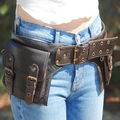 Waist Bag For Women Retro Adjustable Strap Outdoor Belt Satchel