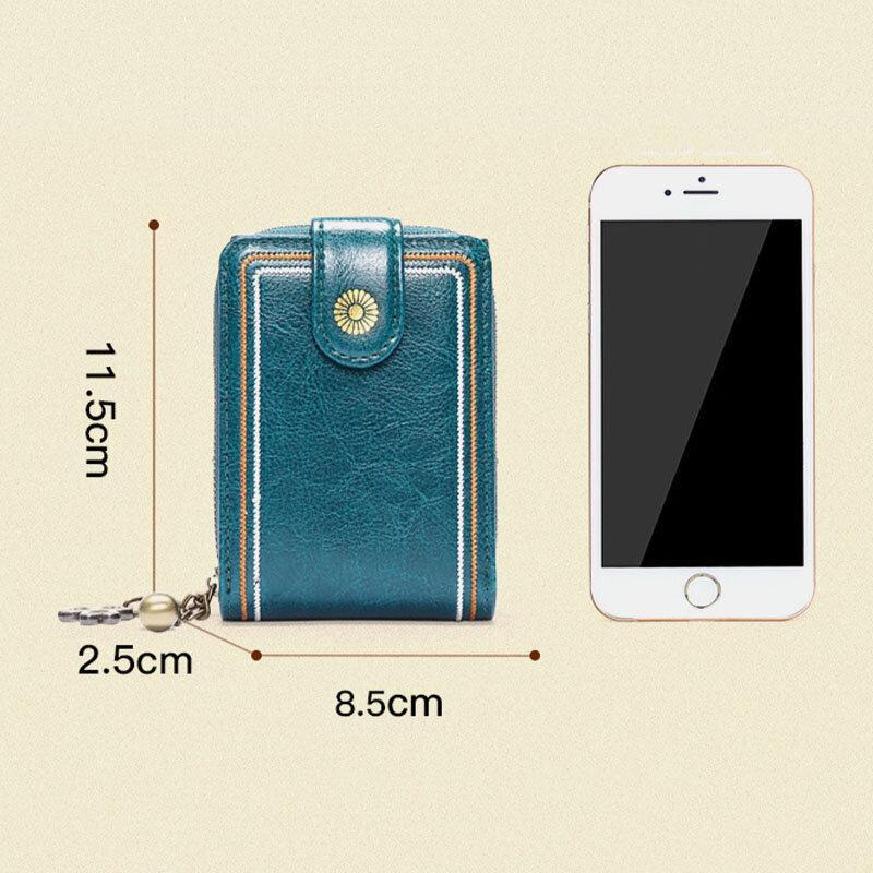 Genuine Leather RFID Multi-Slots Wallet Purse