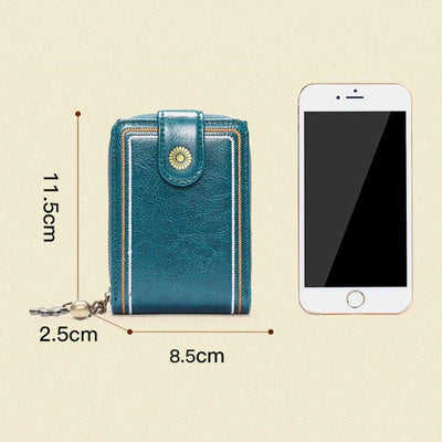 Genuine Leather RFID Multi-Slots Wallet Purse