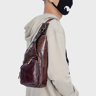 Genuine Leather Vintage Multifunction Sling Bag