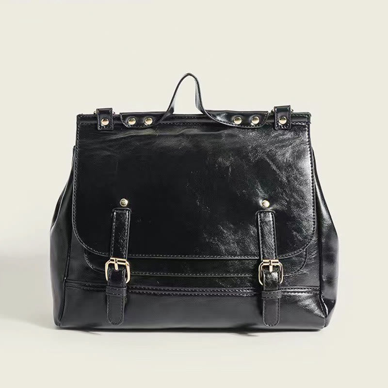 Backpack For Women Vintage Oil Wax Leather Multi-Functional Crossbody Bag