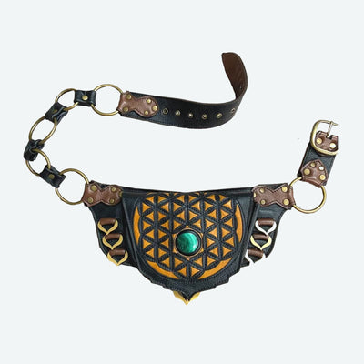 Retro Waist Bag For Women Medieval Colorblocking Pouch Hip Bag