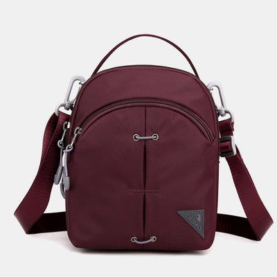 Double Layer Nylon Small Womens Mens Crossbody Bag Waterproof Lightweight Purse