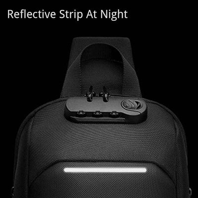 Anti-theft Waterproof Chest Bag Sling Bag With USB Charging Port