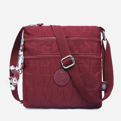 Lightweight Triple Zip Small Crossbody Bag Shoulder Bag for Women