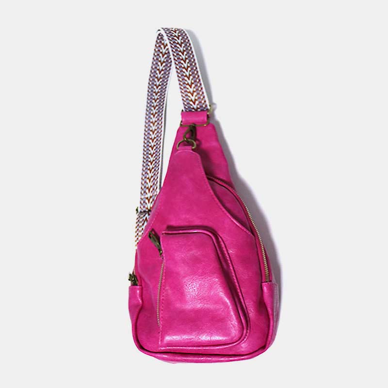 Vintage Soft Leather Sling Bag for Women Large Capacity Shoulder Daypack